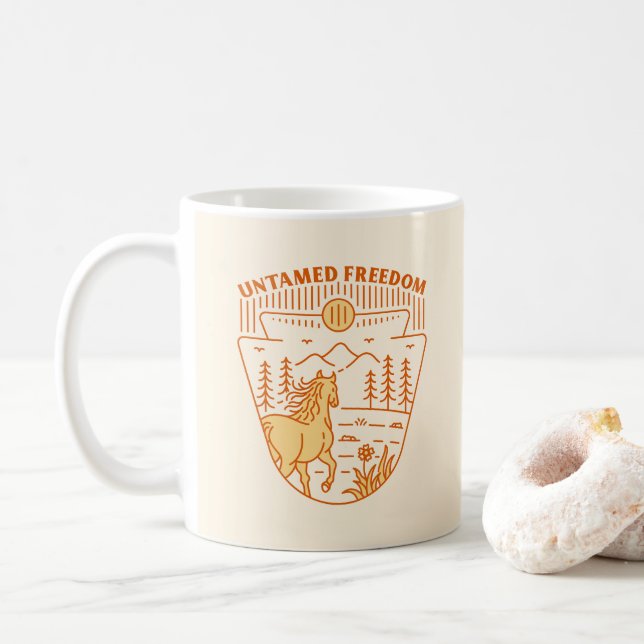 Otämjd FrihetsHäst Kaffemugg (Med munk)