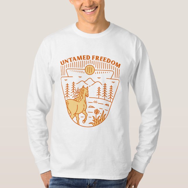 Otämjd Frihetshäst T Shirt (Framsida)