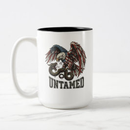 Otämjd Patriotisk Örn vs Orm Biker T-Shirt USA Två-Tonad Mugg