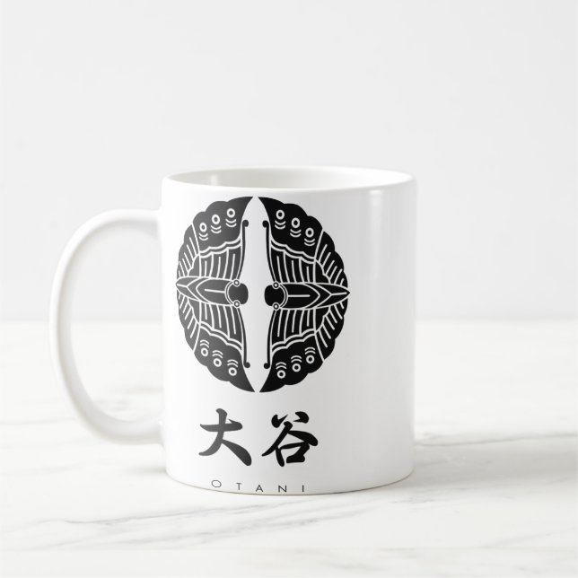 Otani Klan kamon med klan namn Kaffemugg (Vänster)