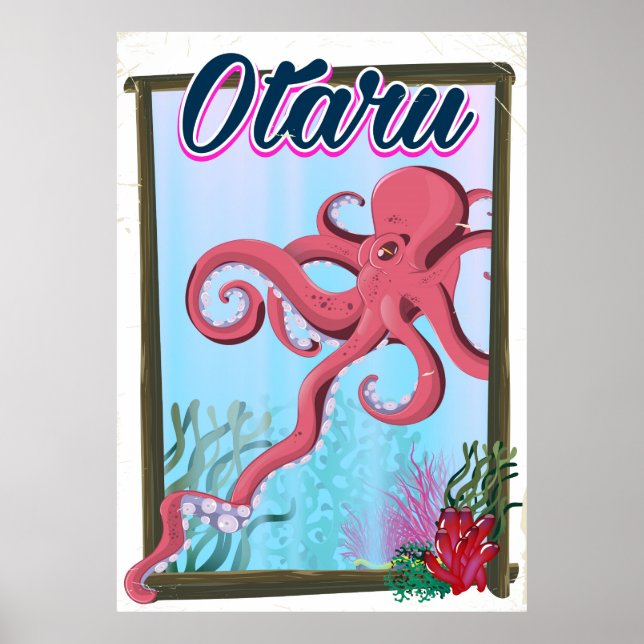 Otaru Japan Bläckfisk resaffisch Poster (Framsidan)