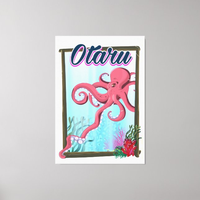 Otaru Japan Squid-reseaffisch Canvastryck (Framsida)