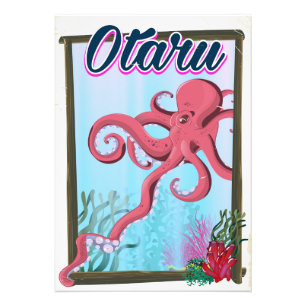 Otaru Japan Squid-reseaffisch Fototryck