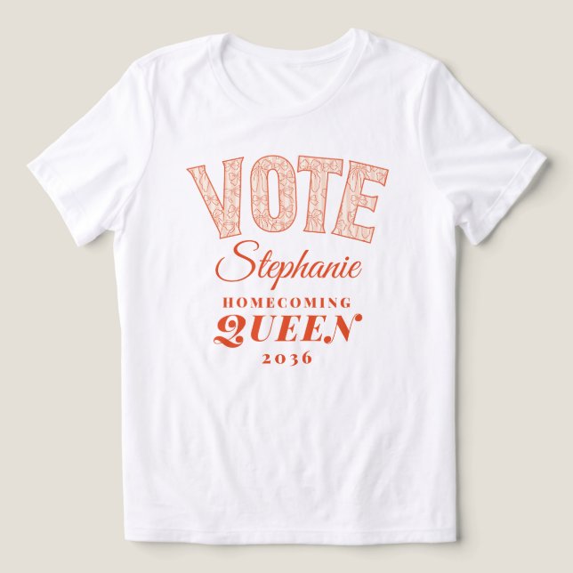 OTE Homecoming Queen Rosa Coquette Bow HOCO T Shirt (Design Framsida)