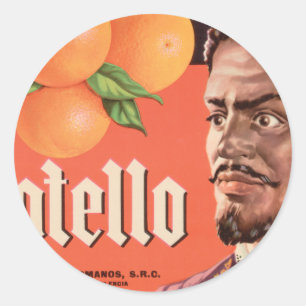 Otello Orange-etikett Runt Klistermärke