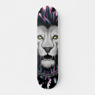 Otemjad ande Punk Lion Design Mini Skateboard Bräda 18,5 Cm