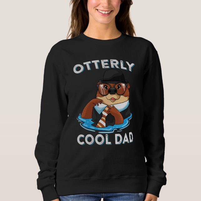 Oterlig Coola Pappa Otter Mammal Pun Fars dag T Shirt (Framsida)