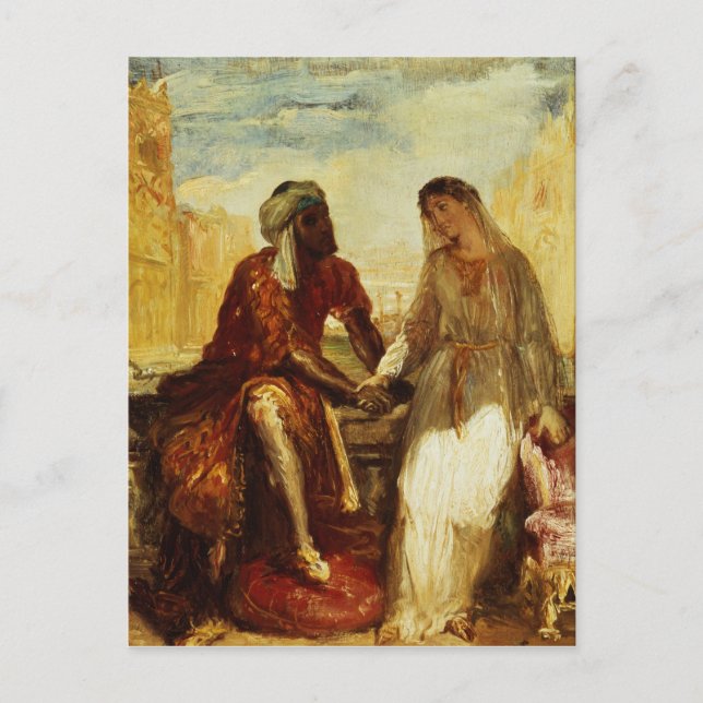 Othello och Desdemona i Venedig, 1850 Vykort (Framsida)