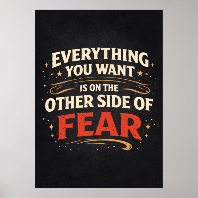 Other Side Of Fear - Success Motivational Poster (Framsidan)