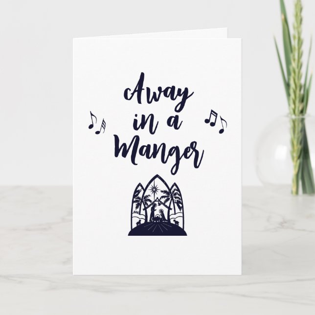 Otillgänglig i en "Manger Jul Minimalist Typografi Helgkort (Framsida)