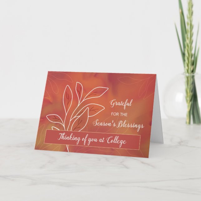 Otillgänglig vid College Thanksgiving Warm Waterco Kort (Framsida)