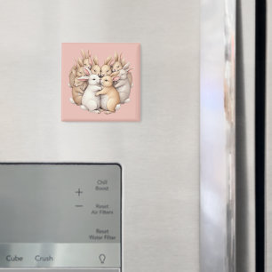 Otillgängliga bunnier i en Mysigt Pastel Hug Illus Magnet