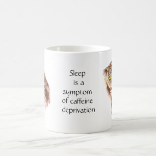 Otillräckligt med kaffe Strömsparläge Uggla med at Kaffemugg