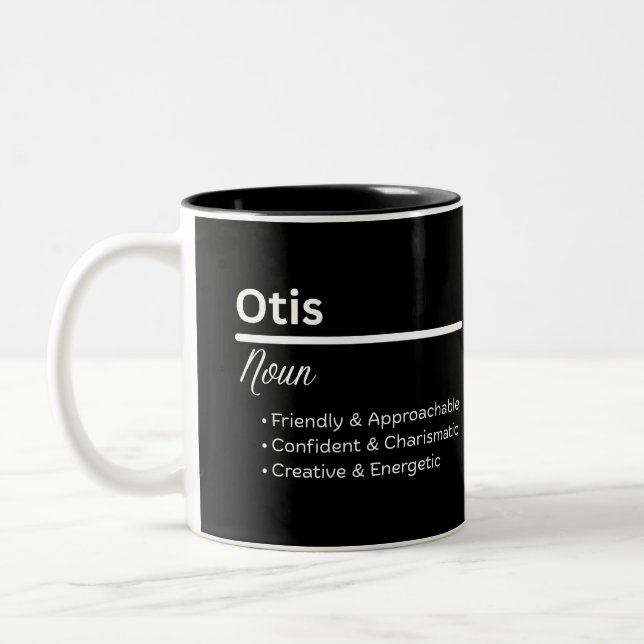Otis Boy Name Definition Personalized Mug Två-Tonad Mugg (Vänster)