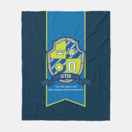 Otis eller brev O namn betyder blåfilt av grönt Fleecefilt