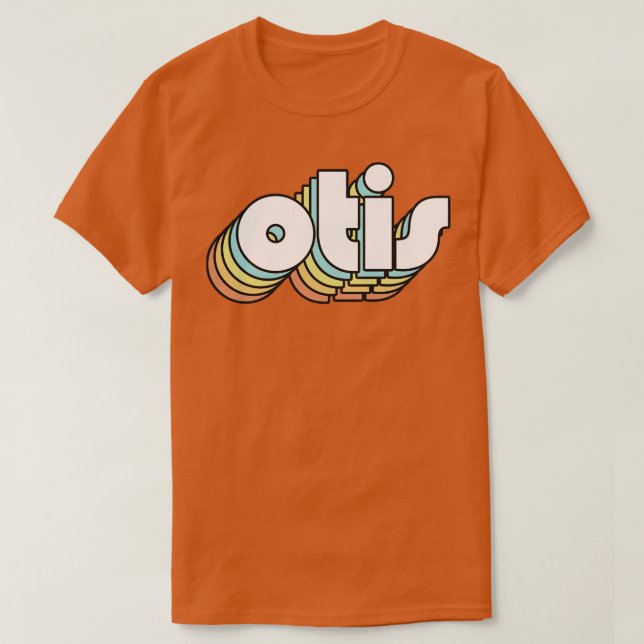 Otis Retro Rainbow Typography Faded Stil T Shirt (Design framsida)