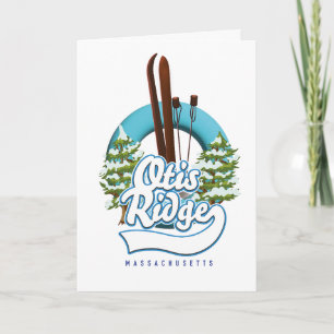 Otis Ridge Massachusetts ski logotyp Helgkort