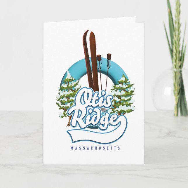 Otis Ridge Massachusetts skidlogo Helgkort (Framsida)