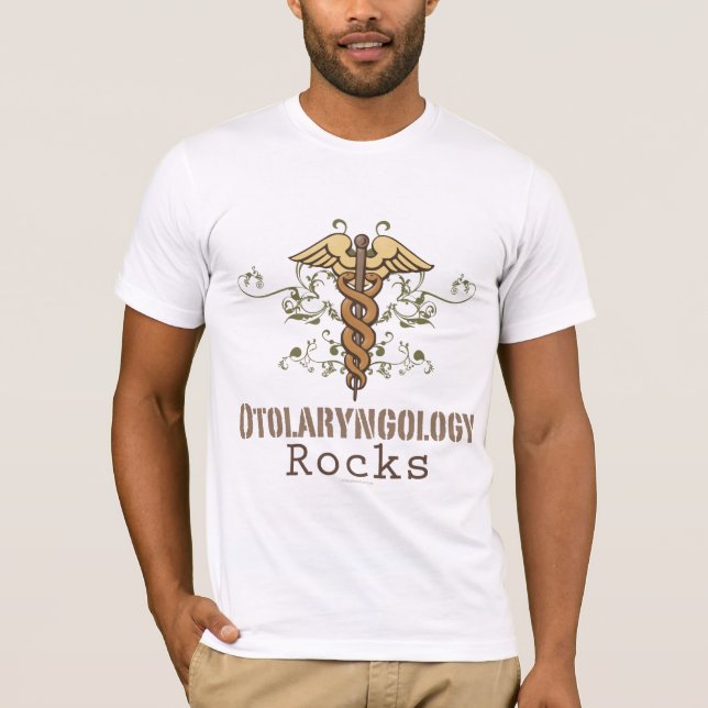 Otolaryngology vaggar CaduceusT-tröja Tee (Framsida)