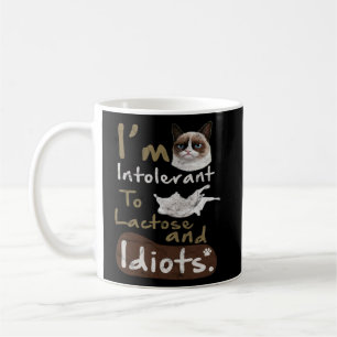 Otolerant mot laktos och Idiots Kitten Arg Katt Kaffemugg