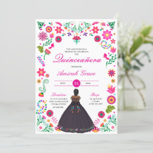 Otomi Embroidery Princess Quinceañera-inbjudan Inbjudningar