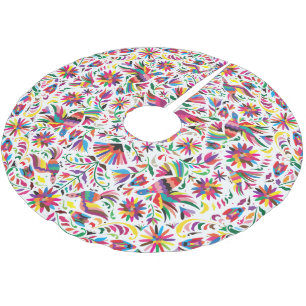 Otomi färgrik trädkjol julgransmatta borstad polyester
