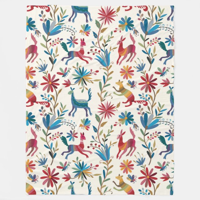 Otomi-inspirerad design fleecefilt (Framsidan)