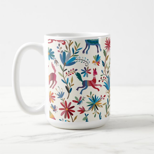 Otomi-inspirerad design kaffemugg (Vänster)
