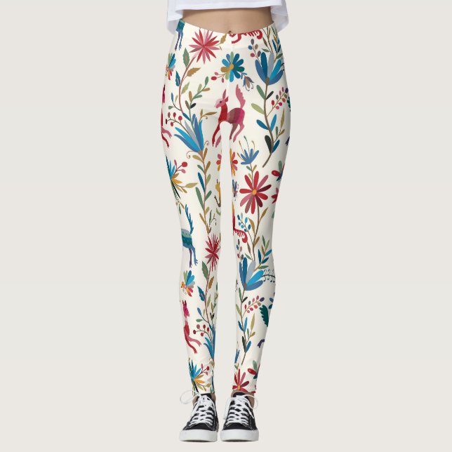 Otomi-inspirerad design leggings (Framsida)