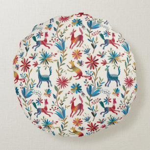 Otomi-inspirerad design rund kudde