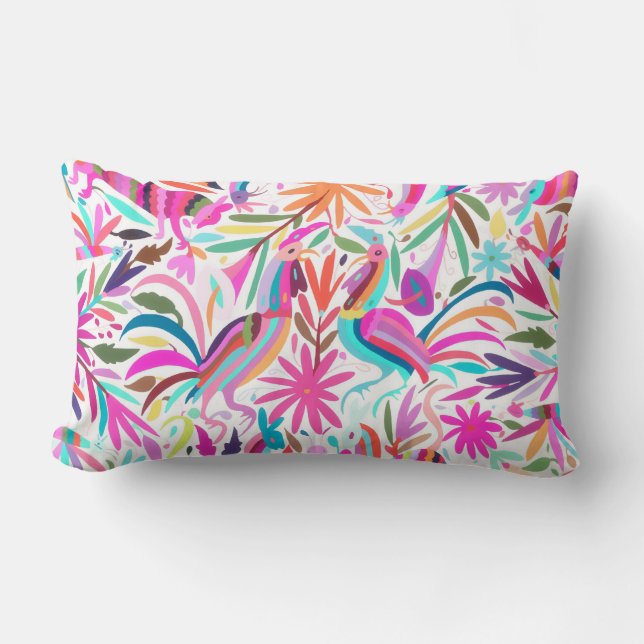 Otomi, rosa/orchid/vattenländrygg lumbarkudde (Framsida)