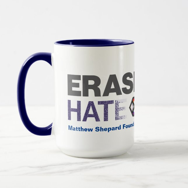 OTP Matthew Shepard Foundation Erase Hate 15 oz Mugg (Vänster)