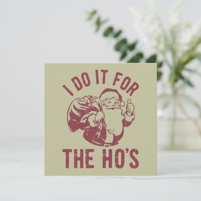 Otrevlig jul tomte ansikte jag gör det för hororna julkort (Stående Fram)