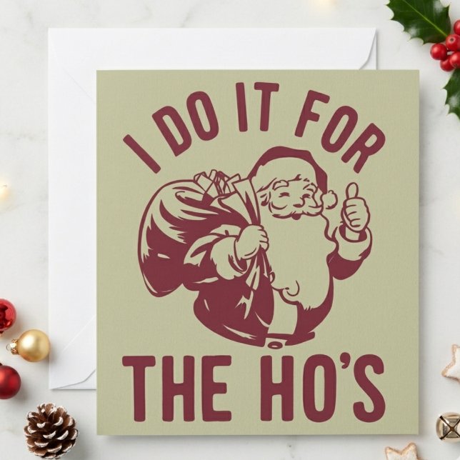 Otrevlig jul tomte ansikte Jag gör det för Ho's  Julkort (Skapare uppladdad)