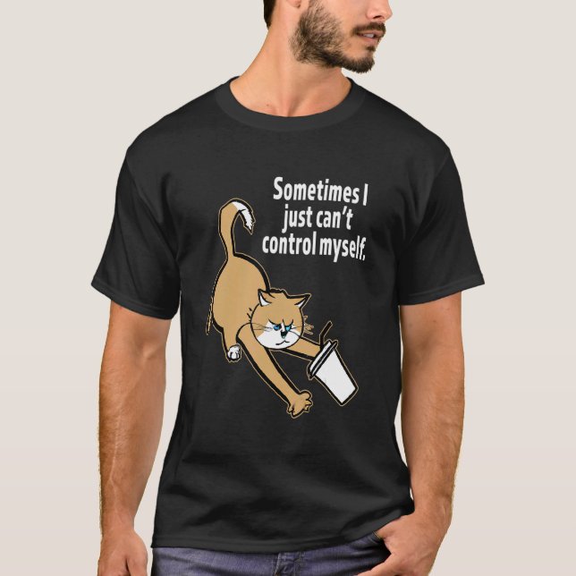 Otrevlig katt med kontrollproblem t shirt (Framsida)