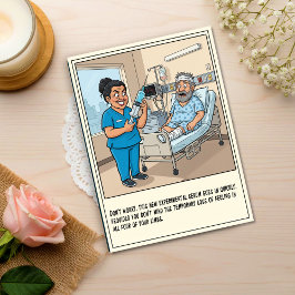 Otrevlig Sjuksköterska Förbereder Injektion För At Vykort