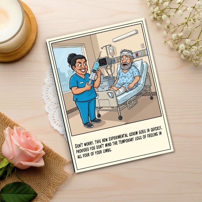 Otrevlig Sjuksköterska Förbereder Injektion För At Vykort (Skapare uppladdad)