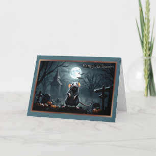 Otrevligt råtta Halloween-kort Helgkort