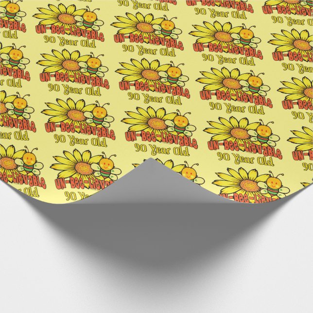 otrolig 90:e födelsedag - på 90 gammala år presentpapper (Hörn)