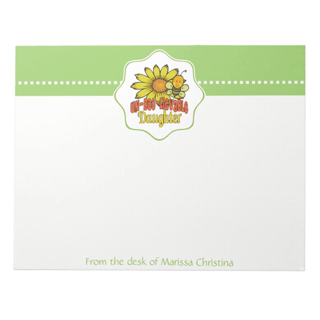 Otrolig dotter Sunblommor och bin Anteckningsblock (Framsida)