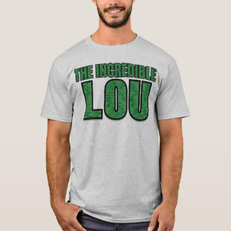 Otrolig Lou - Grön Tegelstensmönster Typografi T Shirt