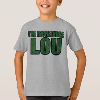 Otrolig Lou - Grön Tegelstensmönster Typografi T Shirt