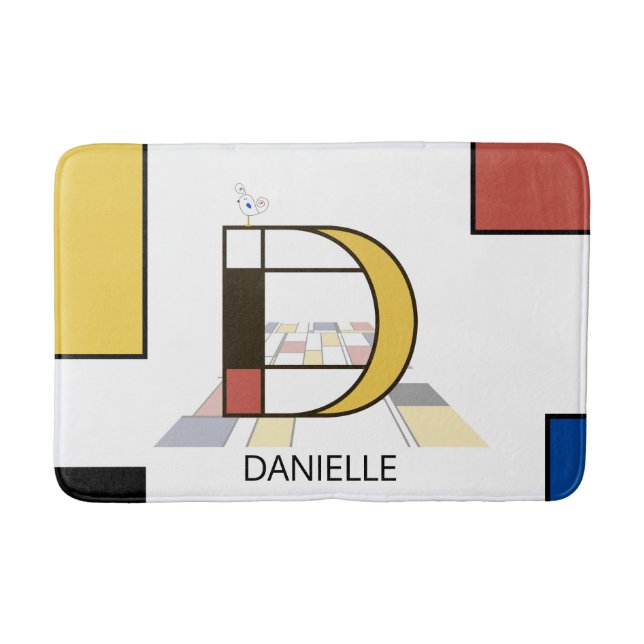 Otrolig neoplasticism Art Monogram. BREV D Badrumsmatta (Framsidan)