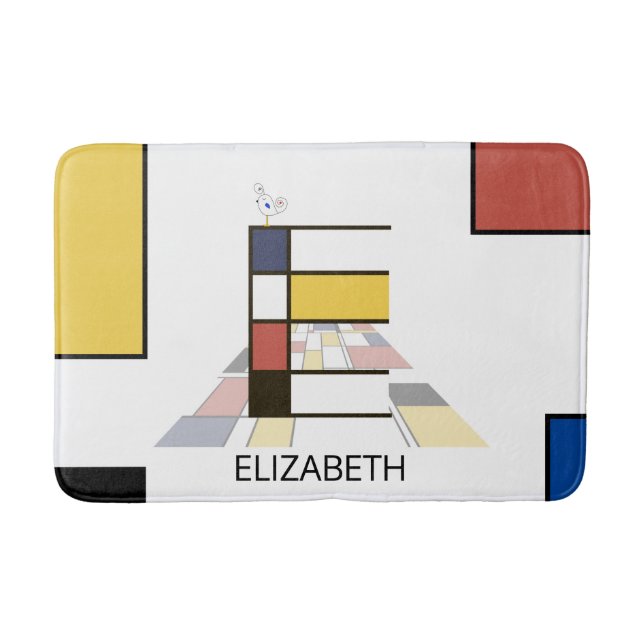 Otrolig neoplasticism Art Monogram. BREV E Badrumsmatta (Framsidan)