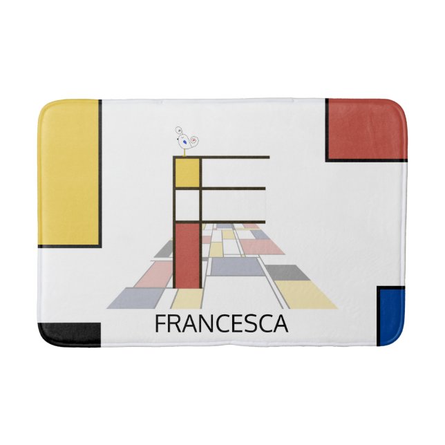 Otrolig neoplasticism Art Monogram. BREV F Badrumsmatta (Framsidan)