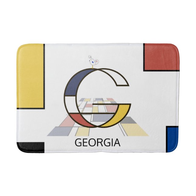 Otrolig neoplasticism Art Monogram. BREV G Badrumsmatta (Framsidan)