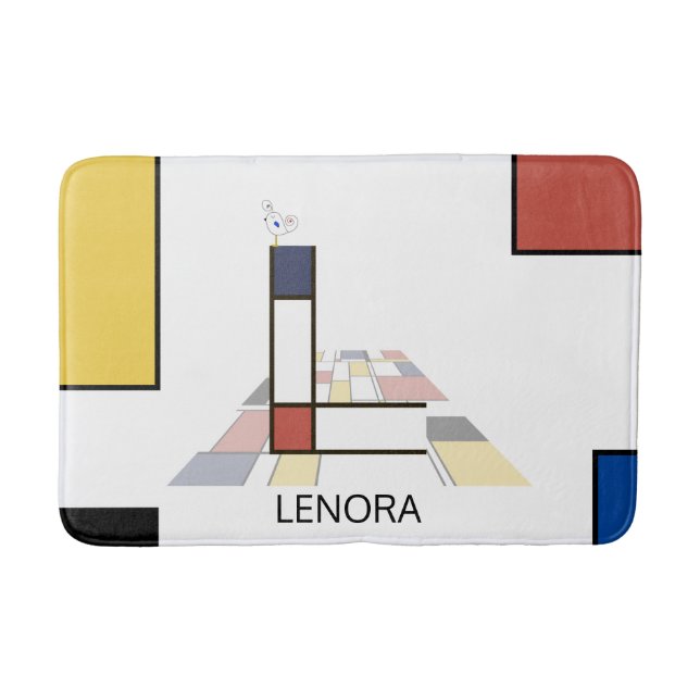 Otrolig neoplasticism Art Monogram. BREV L Badrumsmatta (Framsidan)