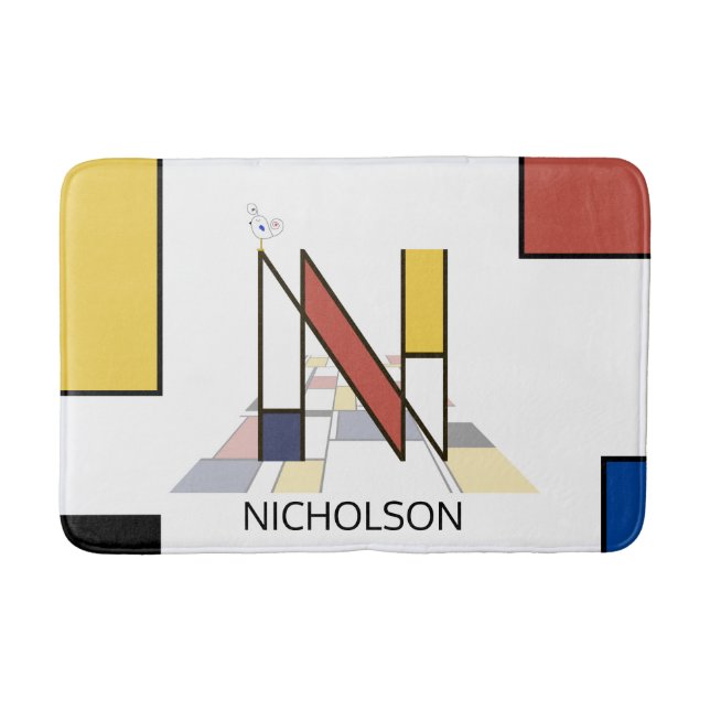 Otrolig neoplasticism Art Monogram. BREV N Badrumsmatta (Framsidan)