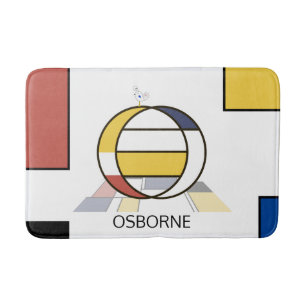 Otrolig neoplasticism Art Monogram. BREV O Badrumsmatta