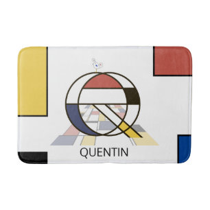 Otrolig neoplasticism Art Monogram. BREV Q Badrumsmatta